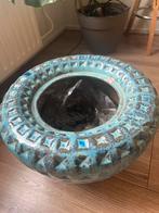 Turquoise PTMD Bloempot - Groot & Sfeervol, Gebruikt, 40 cm of meer, Rond, Binnen