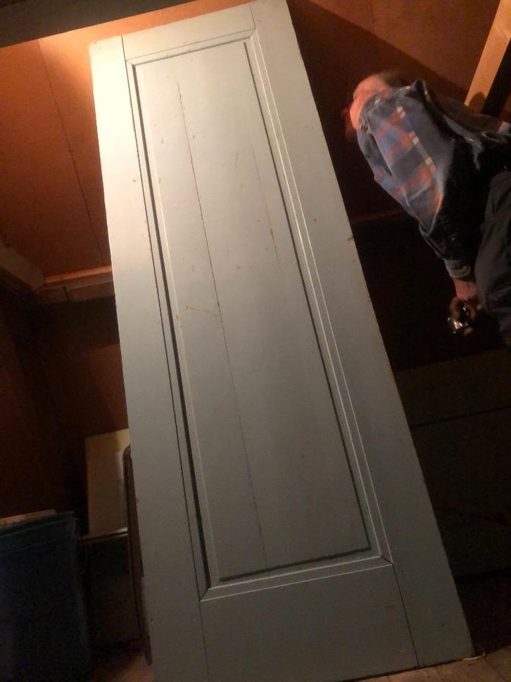 oude deuren van hout - 5 stuks - 1 met raam, Doe-het-zelf en Verbouw, Deuren en Horren, Gebruikt, Binnendeur, 200 tot 215 cm, Hout