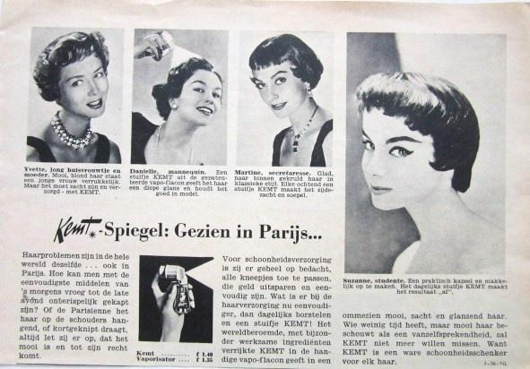60+ vintage advertenties reclames kapper haren 1935-57 Kemt, Verzamelen, Merken en Reclamevoorwerpen, Gebruikt, Ophalen of Verzenden