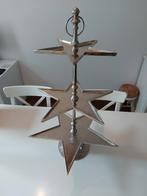 Zilverkleurige grote etagere 3 laags ster plateau zgan, Huis en Inrichting, Woonaccessoires | Etagères, Ophalen, Zo goed als nieuw