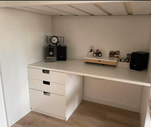 Witte Hoogslaper met Bureau en Kast, Kinderen en Baby's, Kinderkamer | Stapelbedden en Hoogslapers, Zo goed als nieuw, Hoogslaper