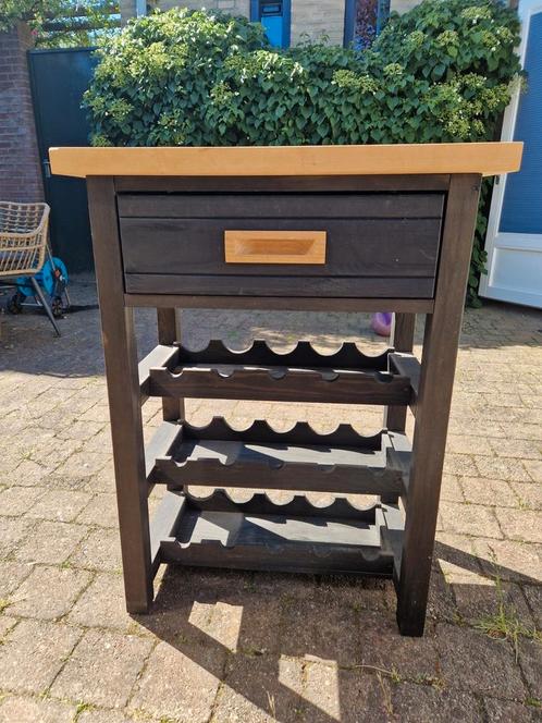 Wijnkast met lade, voor 15 flessen wijn. Goede staat, Huis en Inrichting, Woonaccessoires | Wijnrekken, Gebruikt, Hout, Ophalen