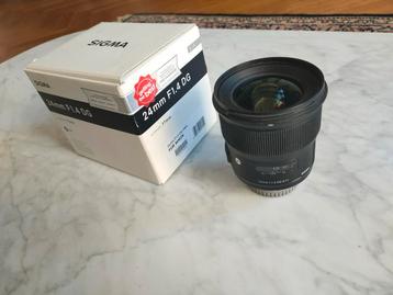 Sigma 24mm f/1.4 DG HSM Art (Nikon F) beschikbaar voor biedingen