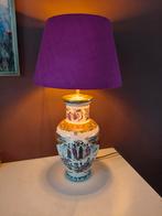 Mooie tafellamp met ruwe zijde lampenkap, Ophalen of Verzenden, Nieuw, Minder dan 50 cm