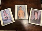 Set van 3 ingelijste kunstprints, Antiek en Kunst, Kunst | Etsen en Gravures, Ophalen of Verzenden