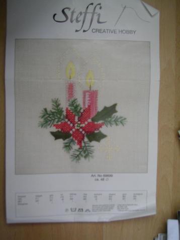 NIEUW, Borduurpakket Vintage Kerstkleedje. Verkoop ook DMC beschikbaar voor biedingen