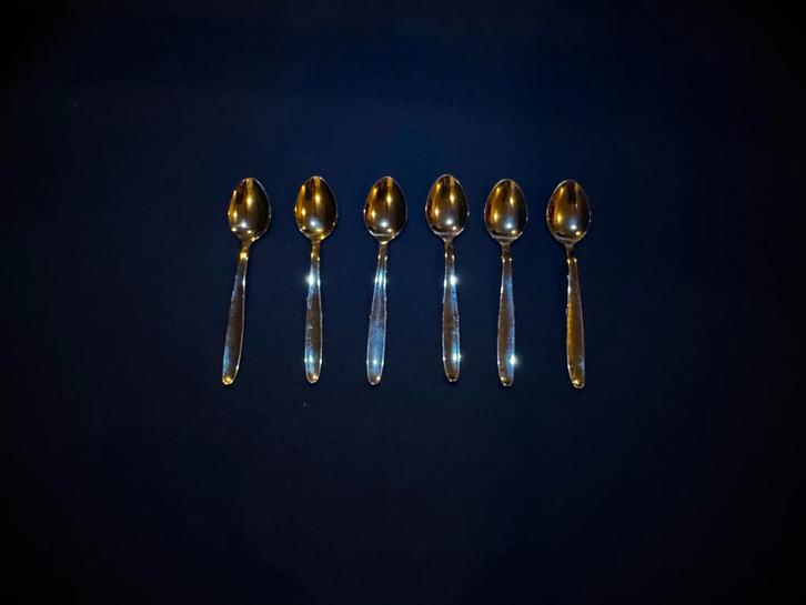 Michelin 24 Karaat Theelepels - Set van 6, Antiek en Kunst, Antiek | Bestek, Ophalen of Verzenden