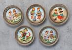 Italiaanse ronde onderzetters 5 stuks VINTAGE 60's, Ophalen of Verzenden, Huis en Inrichting