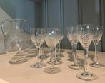 Kristal kan en 9 glaasjes ruit waaier, Ophalen of Verzenden