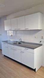 Bruynzeel keukenkasten + aluminium aanrecht + wasbak, Huis en Inrichting, Keuken | Keukenelementen, Ophalen, Gebruikt, 100 tot 150 cm