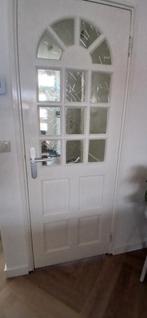 Binnendeur met beslag - 72x200.5 cm, Doe-het-zelf en Verbouw, Glas en Ramen, Gebruikt, Minder dan 80 cm, Overige typen, Dubbelglas