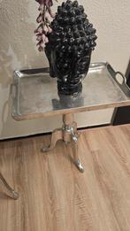 Zilveren metalen bijzettafel met dienblad, Antiek en Kunst, Antiek | Meubels | Tafels, Ophalen of Verzenden