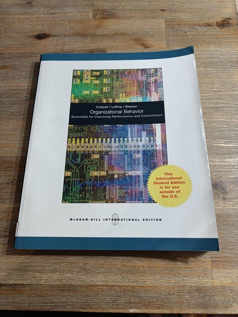 Organizational Behavior - Colquitt, LePine, Wesson, Ophalen of Verzenden, Zo goed als nieuw, Colquitt, LePine, Wesson