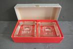 Vintage Bohemia glass kandelaar 2 x, Verzenden, Glas