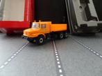 683 herpa 304665 mercedes zetros oranje + kraan 1:87 truck, Ophalen of Verzenden, Nieuw, Bus of Vrachtwagen, Herpa