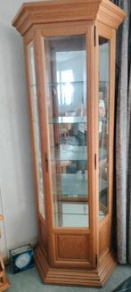 Mooie blank eiken vitrinekast, Huis en Inrichting, Kasten | Vitrinekasten, Zo goed als nieuw, 150 tot 200 cm, 25 tot 50 cm, 50 tot 100 cm