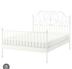 Ikea metalen bed, Huis en Inrichting, Slaapkamer | Bedden, Gebruikt, 140 cm, Metaal, Wit