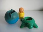 Fisher Price badspeelgoed schildpad, poppetje+theekan, Ophalen of Verzenden, Gebruikt, Speelset