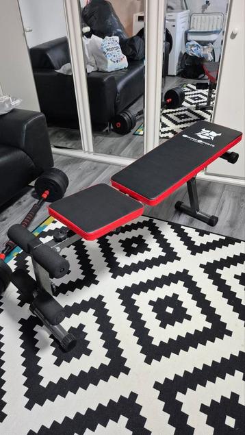 Verstelbare Drukbank + Gewichten (24kg) - Zo Goed Als Nieuw! beschikbaar voor biedingen