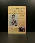 Metalen wandbord “London Herald” “Elvis joins up” - .03M, Verzenden, Zo goed als nieuw, Poster, Artwork of Schilderij