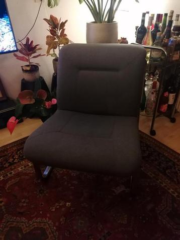 Design fauteuil retro jaren 70 grijs wol als nieuw  beschikbaar voor biedingen