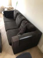 3-zits bank met poef zwart/bruin, Ophalen, Gebruikt, Driepersoons, 75 tot 100 cm