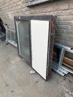 Hardhouten kozijn met veiligheidsglas, Doe-het-zelf en Verbouw, Kozijnen en Schuifpuien, Ophalen, Hout, 75 tot 150 cm, Raamkozijn