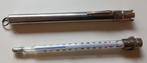 Thermometer glas-metaal - vintage - penmodel, Verzenden