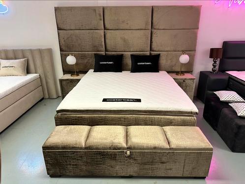 Luxe Croco Boxspring Valentijn 180x200cm - Compleet - Uniek, Huis en Inrichting, Slaapkamer | Boxsprings, Nieuw, 180 cm, 200 cm