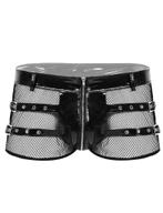 Zwarte leren fishnet boxer boxershort leer onderbroek heren, Kleding | Heren, Verzenden, Zwart, Boxer