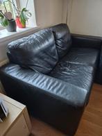 Gratis zwarte leren bank, Ophalen, Gebruikt, 150 tot 200 cm, Tweepersoons