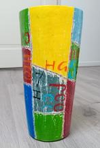 multikleur bloem vaas, Verzenden, Overige kleuren, Glas, Minder dan 50 cm