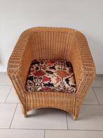 Degelijke Stoel fauteuil rotan incl. passende kussens * * *, Huis en Inrichting, Ophalen, Minder dan 75 cm, Riet of Rotan, Zo goed als nieuw