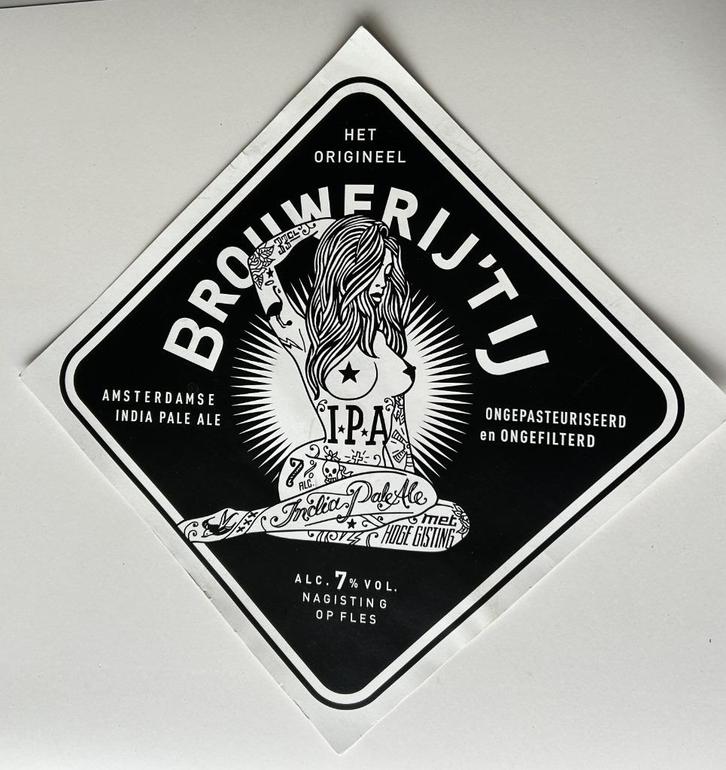 Brouwerij 't IJ zeven etiket posters, Verzamelen, Biermerken, Zo goed als nieuw, Reclamebord, Plaat of Schild, Overige merken