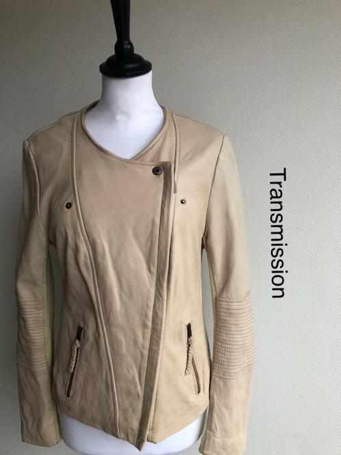 Transmission Leren Jas  (mt: 40) bov/6246, Kleding | Dames, Jassen | Zomer, Zo goed als nieuw, Maat 38/40 (M), Zwart, Ophalen of Verzenden