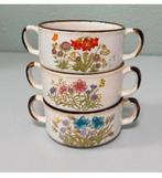 Wildflower servies 3 soepkom soep kom kommen bloemen vintage, Ophalen of Verzenden