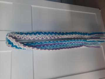 sjaal fleece in blauwtinten