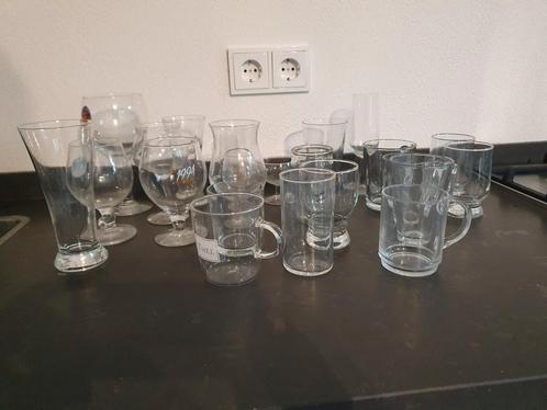 Grote partij glazen +- 80 stuks, Verzamelen, Glas en Borrelglaasjes, Gebruikt, Ophalen