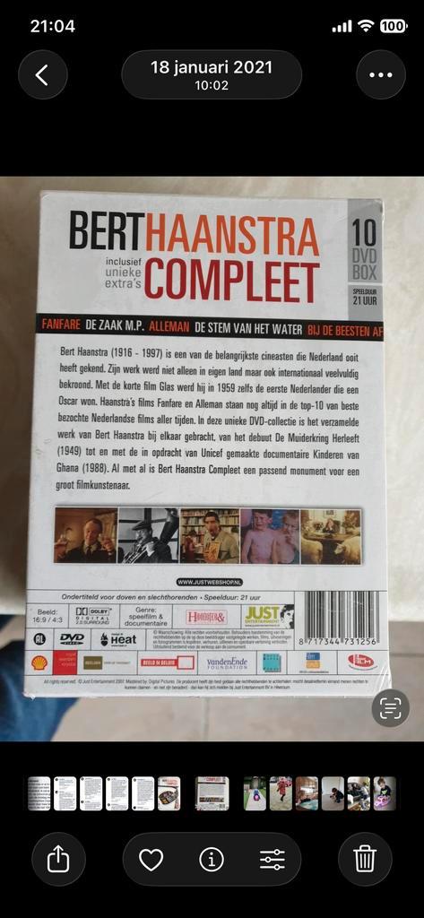 Bert Haanstra - Complete Collectie - 10 DVD Box, Cd's en Dvd's, Dvd's | Overige Dvd's, Nieuw in verpakking, Boxset, Alle leeftijden