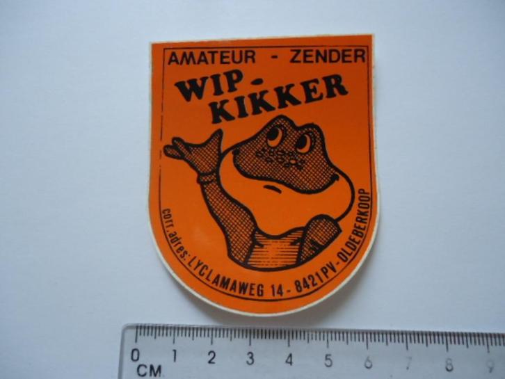 sticker oud WIPKIKKER Radio piraat zender oldeberkoop retro, Verzamelen, Stickers, Zo goed als nieuw, Bedrijf of Vereniging, Verzenden