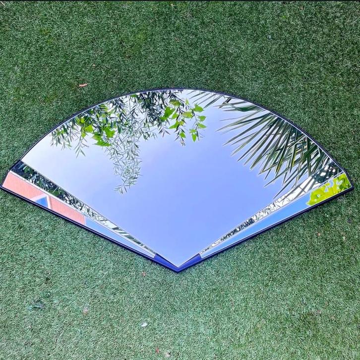 Vintage design waaierspiegel Deknudt Art-Deco stijl, Huis en Inrichting, Woonaccessoires | Spiegels, Zo goed als nieuw, 100 tot 125 cm