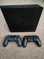 PS4 slim met Hori racestuur, 2 controllers en 6 spellen, Met 2 controllers, Ophalen of Verzenden, Slim, 500 GB