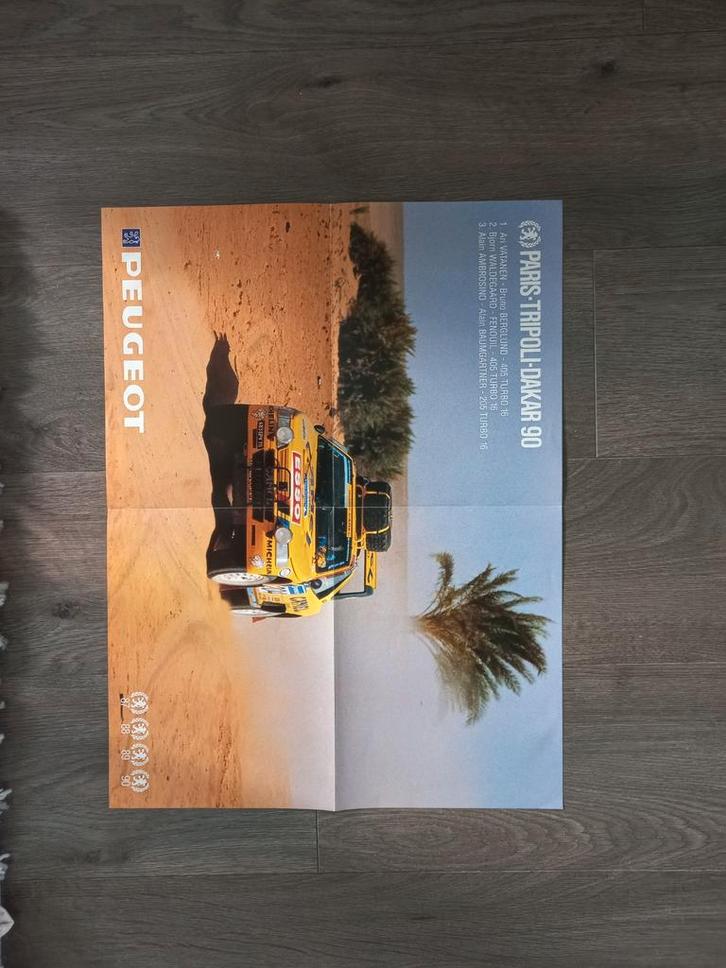 Peugeot 405 Paris-Dakar Poster, Boeken, Auto's | Boeken, Zo goed als nieuw, Peugeot, Ophalen of Verzenden