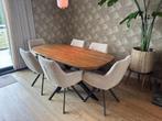 Eetkamerset 180 cm – Livingfurn Tafel + 6 By Boo stoelen, Ophalen, 50 tot 100 cm, Zo goed als nieuw, Vijf personen of meer