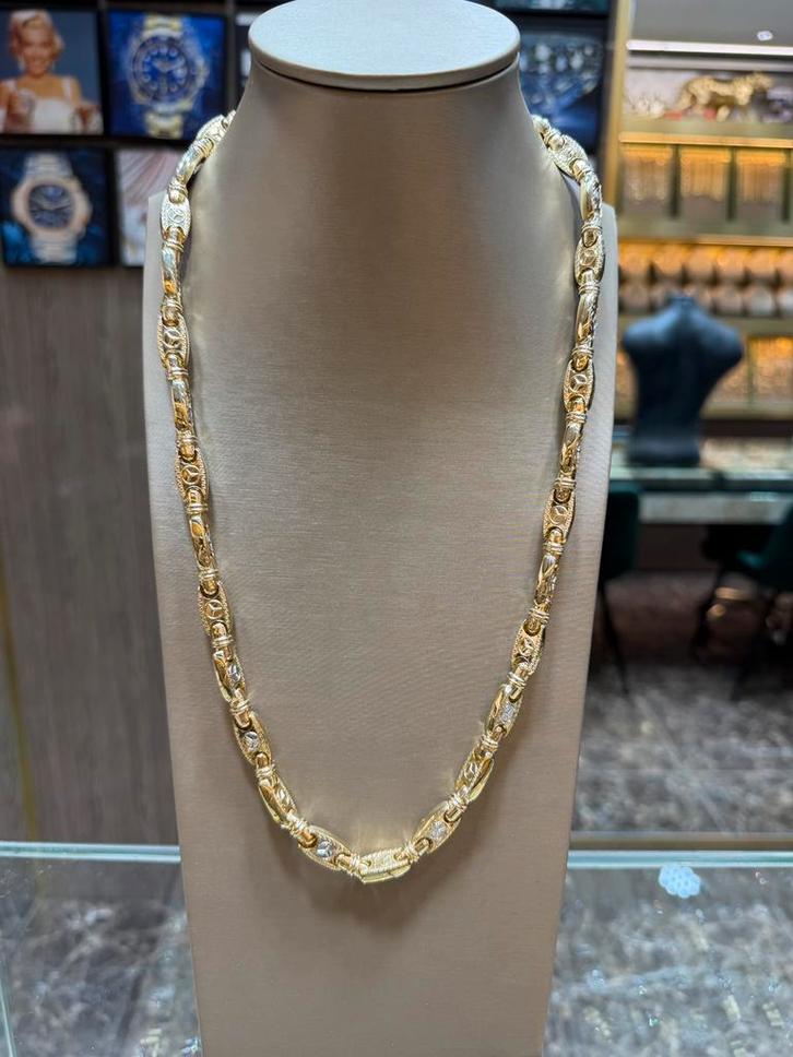 14KT Goud - 40.6 Gram - Ketting - Mercedes - Herenketting, Sieraden, Tassen en Uiterlijk, Kettingen, Zo goed als nieuw, Goud, Ophalen