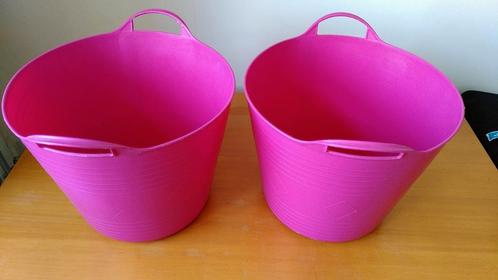grote roze opbergmanden, plastic of rubber, Kinderen en Baby's, Kinderkamer | Inrichting en Decoratie, Gebruikt, Overige typen