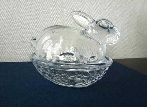 Transparant persglazen botervlootje Haasje 100 % gaaf  € 1, Antiek en Kunst, Antiek | Glas en Kristal, Ophalen of Verzenden