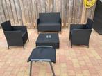 Tuinset/Tuinstel 2 zits Bank, 2 stoelen en tafel en  kruk, Tuin en Terras, Ophalen, Zo goed als nieuw, Bijzettafel, 2 zitplaatsen