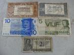 (38) . oude nederlandse bankbiljetten .5 stuks verschillende, Ophalen of Verzenden, 10 gulden, Setje