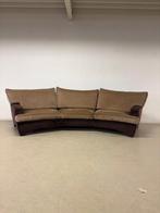 Luxe designbank in stof corduroy en glad beige en bruin, Ophalen, Design / Modern, Bruin, Nieuw